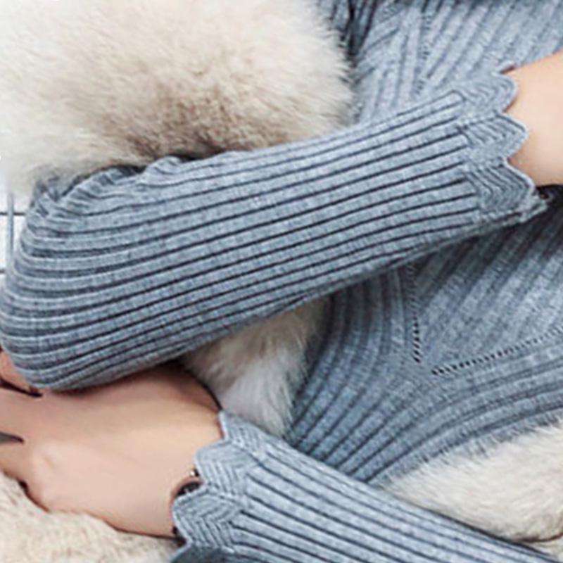 Core Spinning and Velvet Thickening Bottoming Shirt Autumn and Winter Style Ladies Slim Half Turtleneck Sweater Long Sleeves