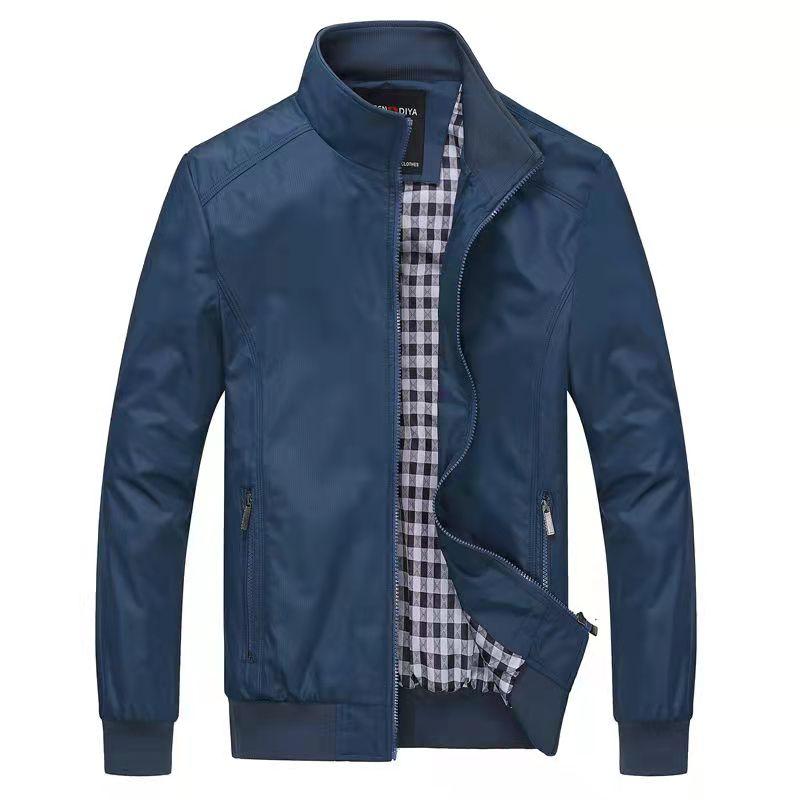 Men's Business Jacket Jacket Thin Section Autumn and Winter Cotton Plaid Bottom Jacket M-5X