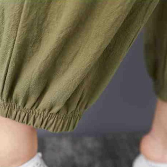 Casual Pants Women's Summer Thin Loose-fitting Sports Pants Nine Points Cotton and Linen Harem Pants Bloomers