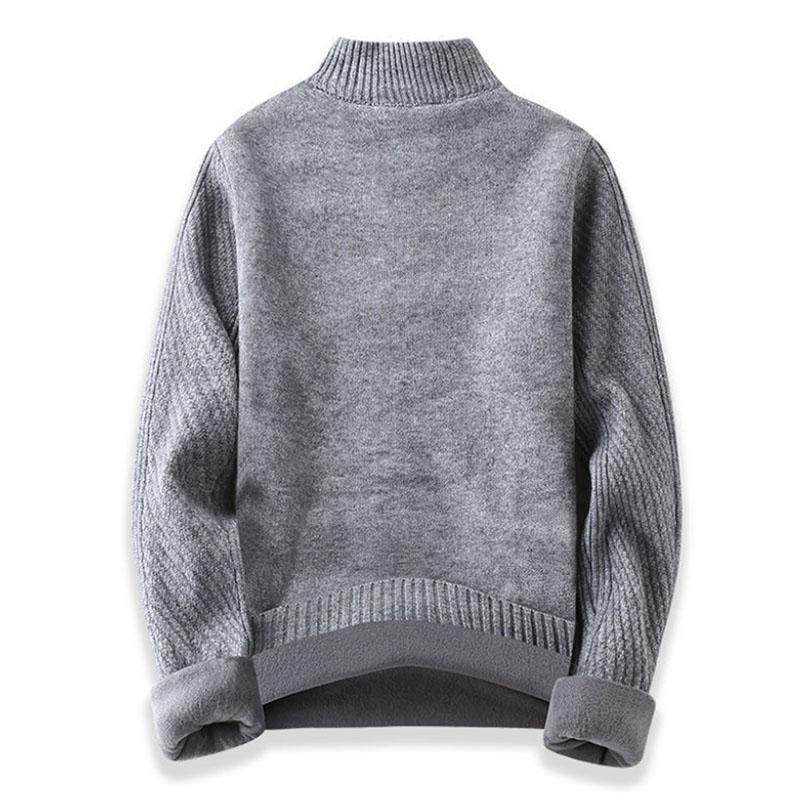 Autumn and Winter Men's Round Neck Sweater Thickened Warmth Pullover Sweater Youth Top