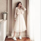 Ladies Skirt Short Jacket + Mid-length Mesh Skirt Dress Long Skirt Two-piece Dress Ladies Mesh Dress Long Sleeve Jacket Two-piece Dress
