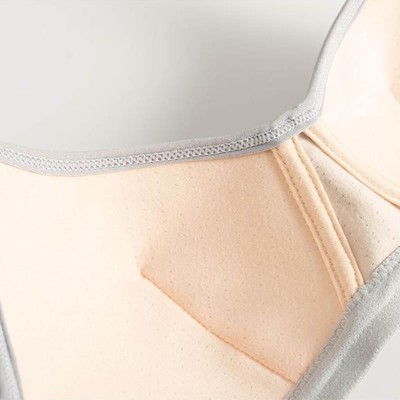 Women No Steel Ring Back Three-breasted Skin-friendly Fabric No Bondage Thin Cup Comfortable Sweat-absorbing Breathable Glossy Sports and Leisure Bra