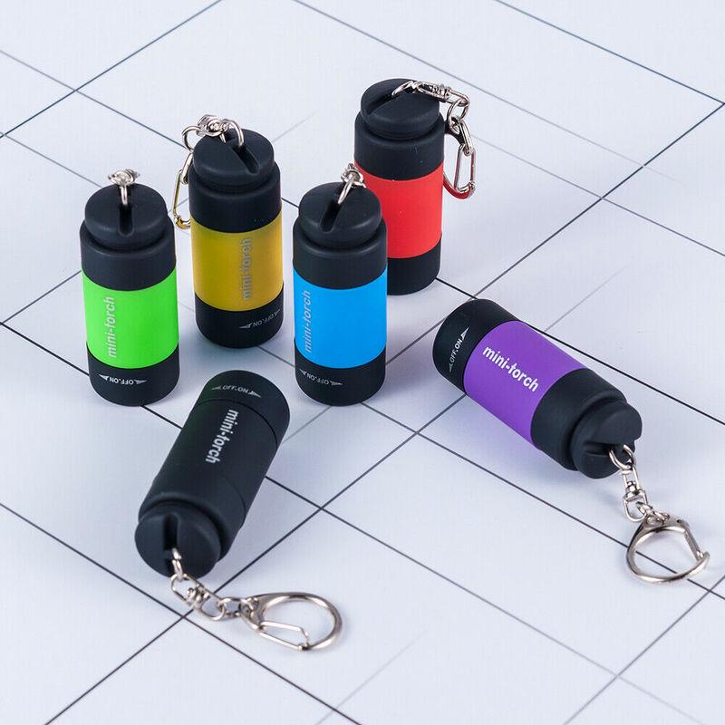 Mini LED Super USB Flashlight Outdoor Camping Small Torch Glare Lamp Pocke Keychains