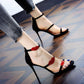 Fashion rhinestone women's shoes waterproof sandals sexy red lips high heels women's fine heels