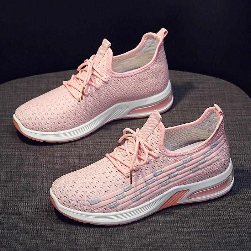 Spring Summer Air Cushion Sports Shoes Women's Single Shoes Casual Ladies Soft Bottom Breathable Running Shoes All-match