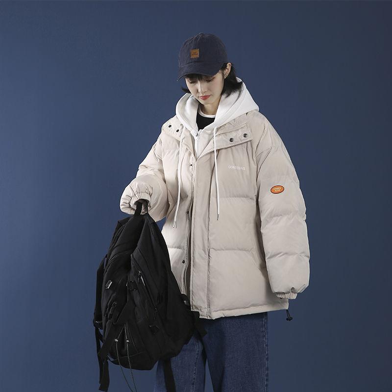 Winter Plus Velvet Thick Hooded Padded Jacket Women Loose Fake Two-piece Padded Jacket Lazy Wind Padded Jacket Winter Thick Warm Jacket