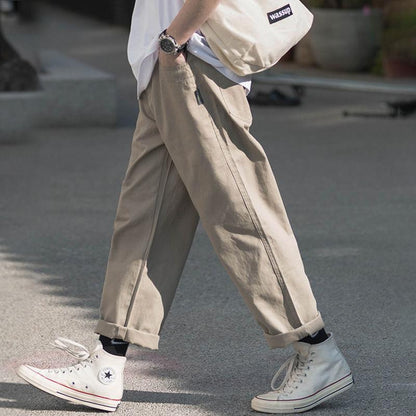Summer Solid Color Loose Wide-leg Pants Men's Straight Casual Pants