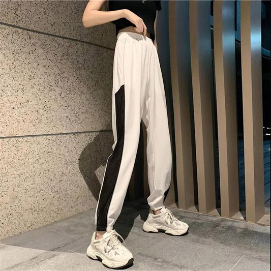 Girls Ice Silk Thin Pants Quick-drying Summer and Autumn Loose and Thin Wide-leg Pants All-match Casual Sports Pants