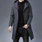 Winter Men's Down Jacket Mid-length Korean Style Slim Thick Hooded Warm Male White Duck Down Jacket