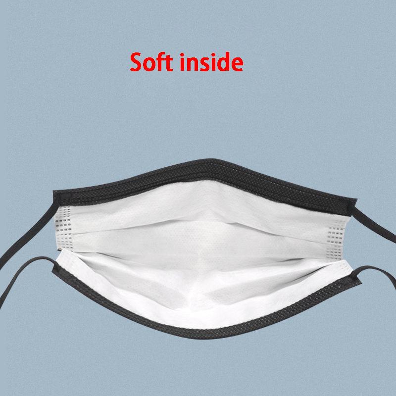 4-layer Thickened Breathable Disposable Masks Black Dust-proof Anti-bacterial Non-woven Face Masks