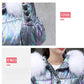 Bright Color Bright Cotton Coat Women 2 Color-changing Cotton Coat Thick Stand-up Collar Mid-length Coat