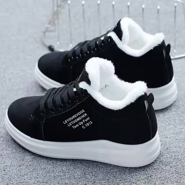 Cotton Shoes Women Plus Cashmere Sports Winter Korean Students Warm Big Cotton All-match Board Shoes Casual Winter Shoes