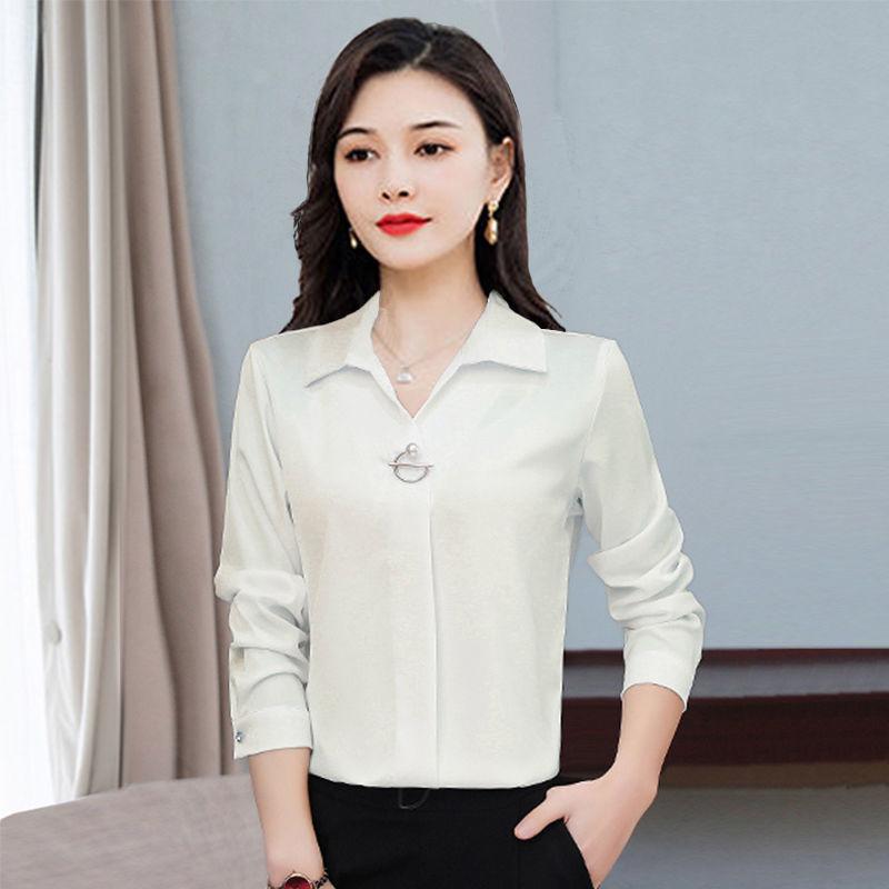 Long-sleeved Shirts Are Thin and Temperament Bottoming Shirt Women's Self-cultivation Cover Belly High-end Shirt Women's Work Clothes