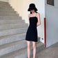 Black Suspender Skirt Dress Was Thin with A Little Black Dress Hepburn Style Skirt Female