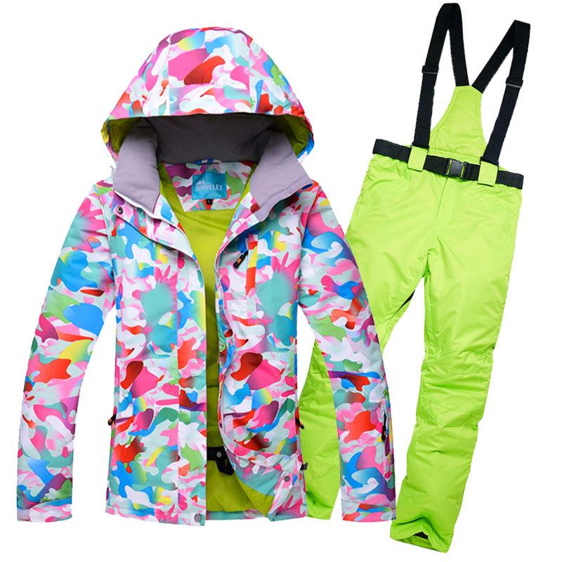 Winter Ski Clothing Suit Women Veneer Waterproof Cotton Wear-resistant Couple Outdoor Windproof Warm Breathable Single and Double Board Ski Pants