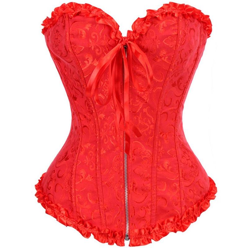 Sexy Lace Up Satin Corset Cup Lingerie Side Overbust Corset and Bustier Party Bow Halter Corset