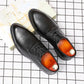 Genuine Leather Men's Business Dress Shoes Casual Leather Shoes Men's Pattern Wedding Shoes Spring and Autumn Husband Shoes Non-slip Dad Shoes