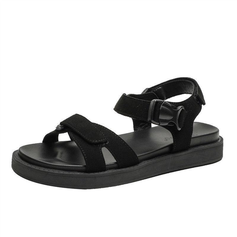 White Sport Sandals Women Summer Outdoor Beach Lightweight Breathable Open Toed Ladies Sandals Casual Flat Black