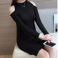 Mid-length Off-shoulder Bottoming Sweater Sexy Casual Top Slim Fit Hip Dress