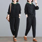 Sportswear Suit Women's Spring and Autumn Loose Hooded Hoodie Two-piece Suit Light and Comfortable Sweat-absorbent and Breathable