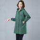 Spring Autumn Large Size Hooded Windbreaker Coats Women's Mid-Length Trench Coat 2021 New Female Coat Casual Outerwear
