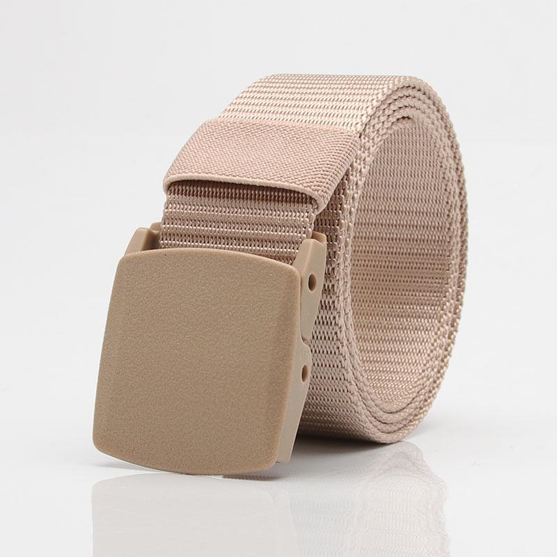 Nylon Belt Student Military Training Pants with Breathable Plastic Buckle Decorative Belt