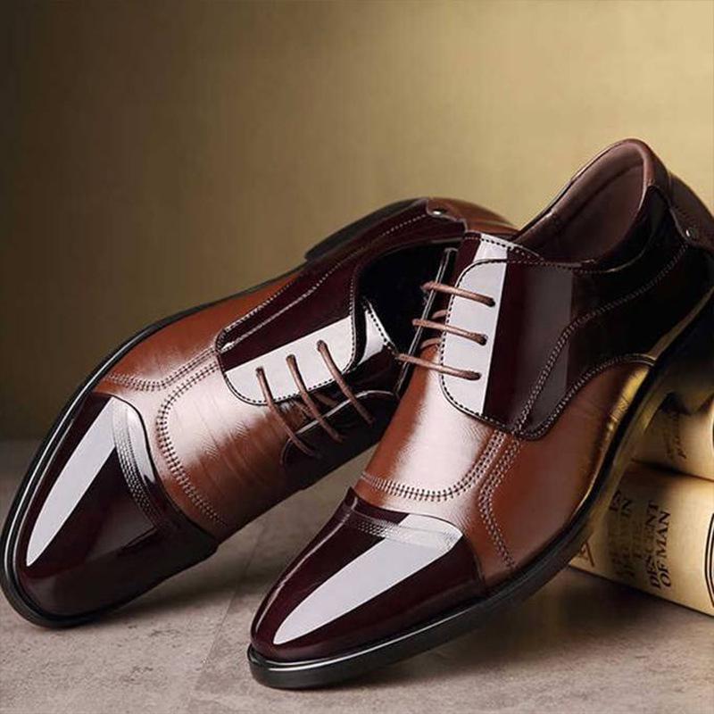 Flats Men Oxford Lace Up Pointed Toe Business Outdoors Flat Shoes