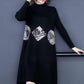 Autumn and Winter Plus Size Thick Sweater Half High Neck Loose Knit Top Mid-length Middle-aged Ladies Sweater Dress