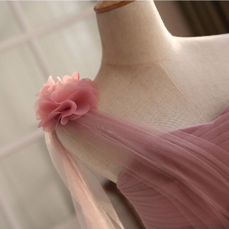 Fashion Solid Tulle One Shoulder Bandage Short Formal Wedding Evening Party Prom Bridesmaid Dress