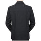 Men's Autumn and Winter Wool Plus Velvet Padded Jacket Stand-collar Casual Jacket Male Warm Thick Coats Mid-length Thick Coat Black Grey Outerwear