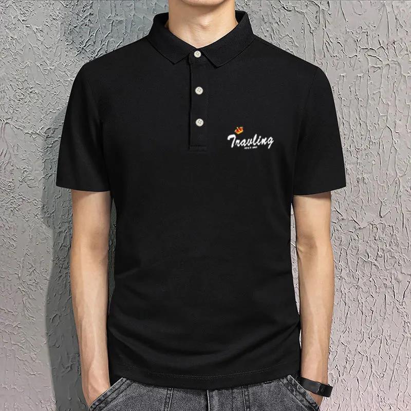 Summer Lapel Short-sleeved T-shirt Fashion Shirt Collar Shirt Trendy Male T-shirt
