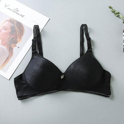 Ladies Natural Simple Two-Breasted Bra Thin Breathable Underwear Comfortable Sexy Adjustable Bra