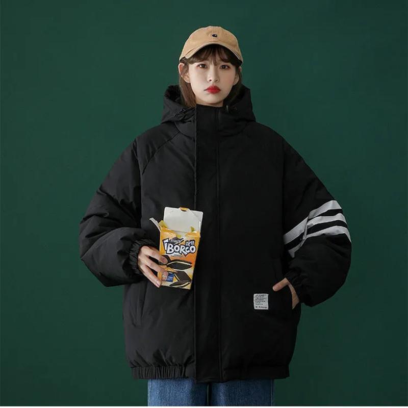 Winter Cotton-padded Women's Loose Oversize Cotton-padded Coat Korean Version Bread Coat Hoodie Warm Sportswear Casual Coat