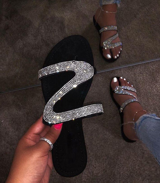 Women Summer Flat Bling Slippers Transparent Soft Jelly Shoes Female Flip Flops Sandals Outdoor Beach Ladies Slides Plus Size
