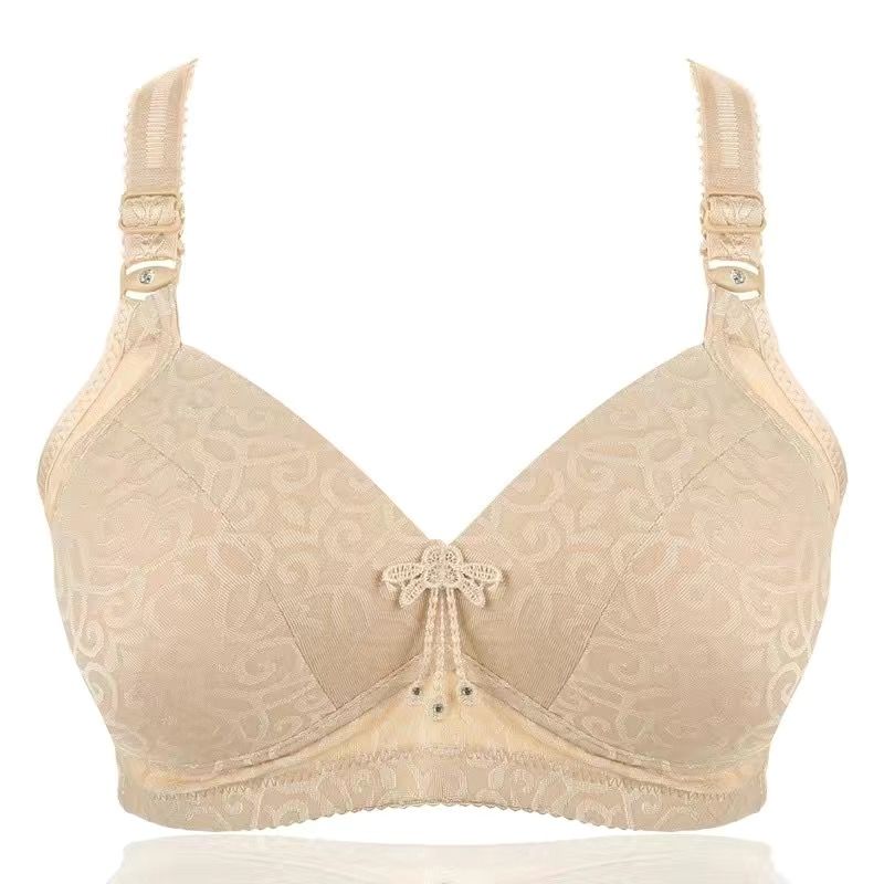 Obesity Plus Size Cup Bra Middle-aged and Elderly Mothers No Steel Ring Thin No Traces Gather Comfortable Women's Underwear