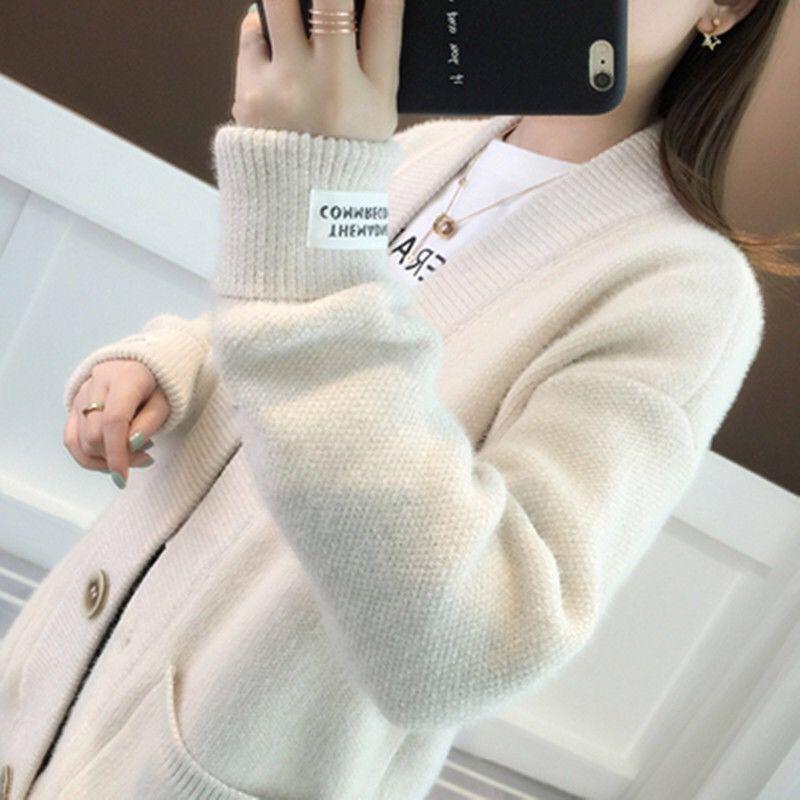 Spring and Autumn All-match Loose Sweater Casual Knitted Cardigan Jacket Fashion Casual Women's Jacket