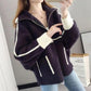 Mink Fleece Knitted Cardigan Women's Autumn and Winter Long-sleeved Loose Sweater Short College Style Jacket