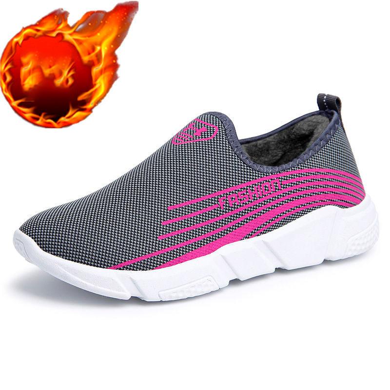 Autumn and Winter Casual Sports Shoes Fleece Warm All-match Running Cotton Shoes