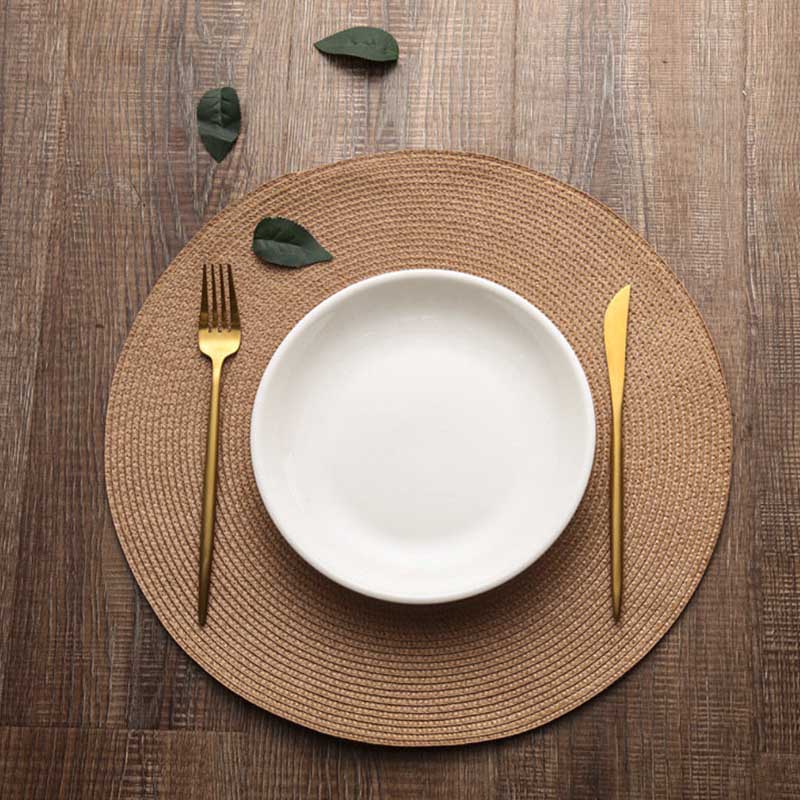 2pcs/4pcs/8pcs PP Round Cushion Weaving Waterproof and Mildew-proof Tablecloth Heat Insulation