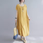Simple Style Summer Polyester-cotton Sleeveless Dress Plus Size Women's Retro Solid Color Slim Long Dress Loose Robe