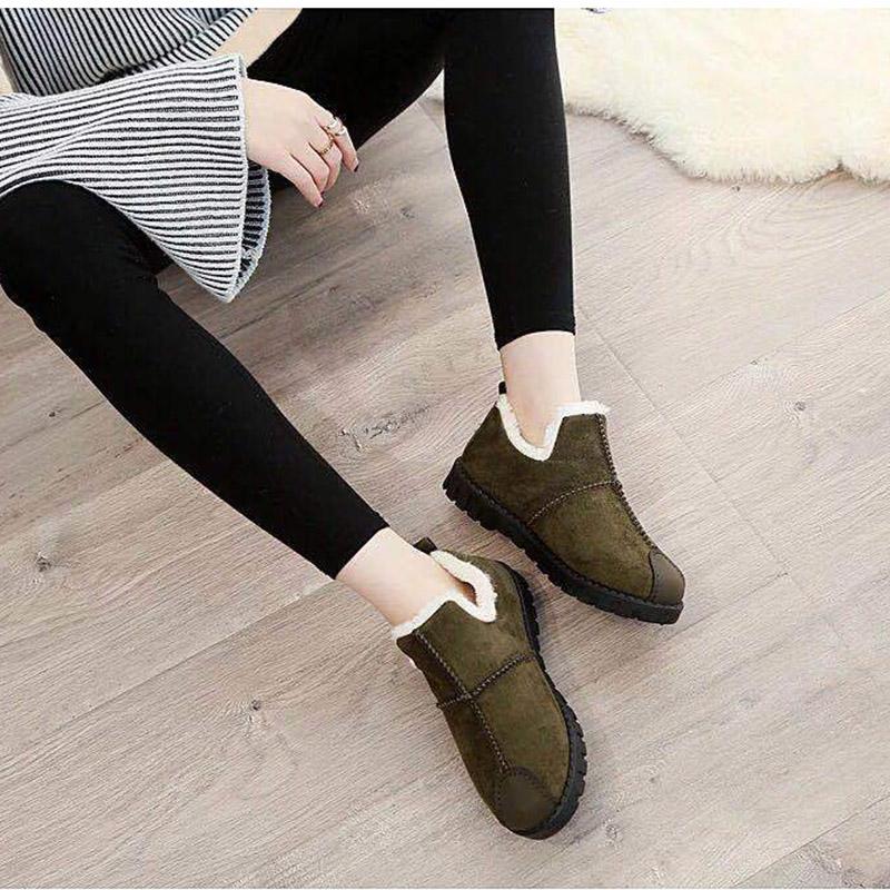 Autumn and Winter Cotton Shoes Women's Winter Warm Fleece Korean Version All-match One Pedal  Casual Shoes