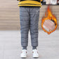 Down Pants Warm Thicken Boys Girls Winter Plus Velvet Children High Waist Trousers Ski Down Padded Pants