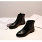 Fashion Patent Leather Ankle Boots Thick Heel Chelsea Boots Elastic Fabric Women Boots Ladies Shoes