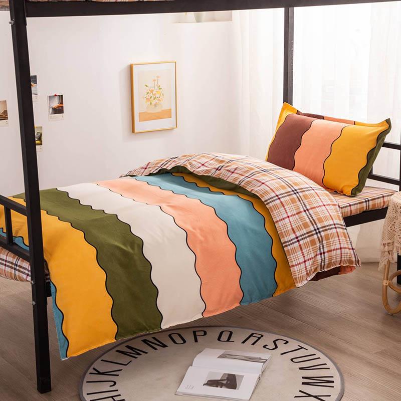 Three-piece Cotton Bedding Student Cotton Bed Linen Quilt Cover Pillowcase Single Dormitory Bedding