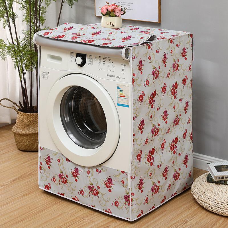 Waterproof Washing Machine Cover Home Polyester Roller Laundry Silver Coating Dustproof Case Cover