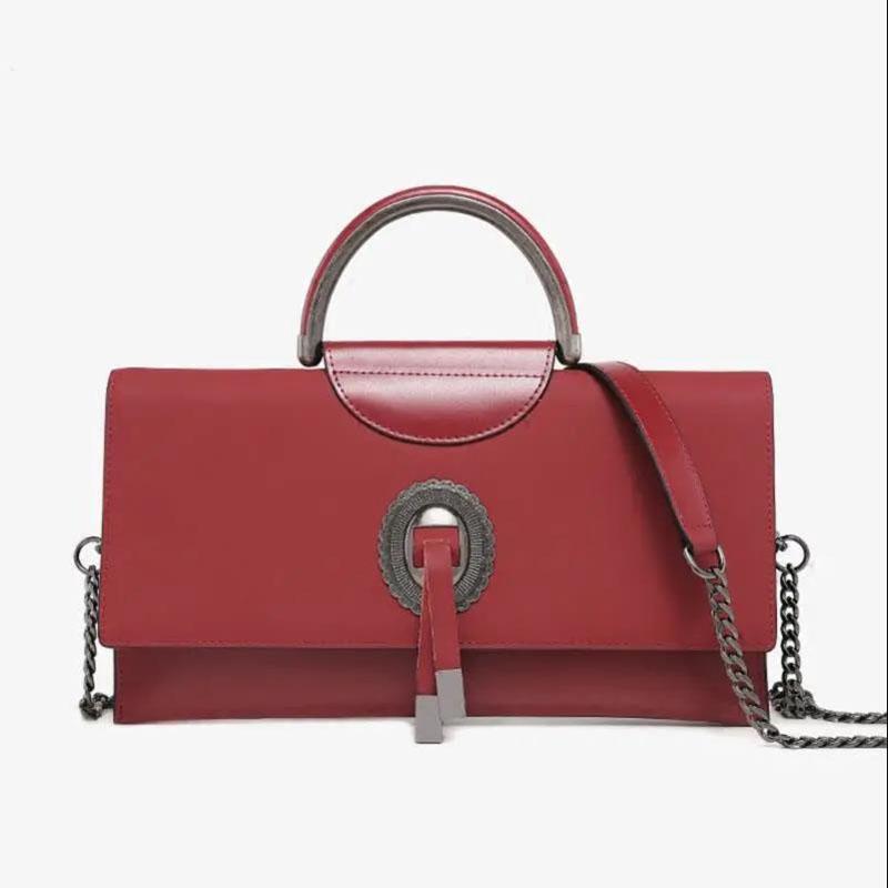 Cowhide Women Shoulder Messenger Bags Casual Female Crossbody Bags Portable  Multi-Layer Large Capacity Handbag