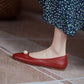Single Shoes Female Fairy Style Sweet and Gentle Pearl Shoes Really Soft Leather Retro Round Toe Flat Shoes