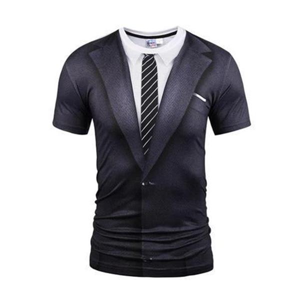 T-shirt top 3D stereo T-shirt half-sleeved clothes summer men's round neck short sleeve