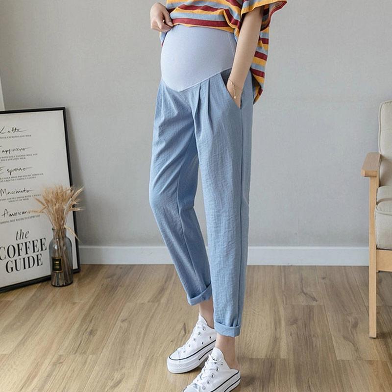 Pregnant Women's Pants Spring and Autumn Loose Fashion Trendy Moms Casual Women's Pants Summer Wear High Waist Belly Lift Summer Clothes