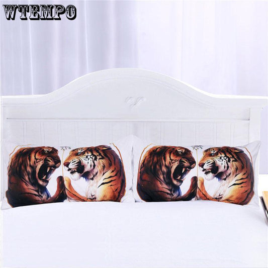 Duvet Cover 3pcs 3D Lover Lion Bedding Set Pillow Case Queen Bedclothes Set